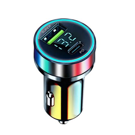 W Car Charger Led Digital Display Qc Interface Pd Fast Charging