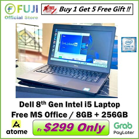 Dell 8th Gen Intel i5 Laptop - Fast Speed - 8GB RAM - 256GB SSD - Windows 11 + Free MS office ...