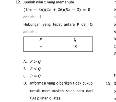 Jumlah Nilai X Yang Memenuhi X A X Studyx