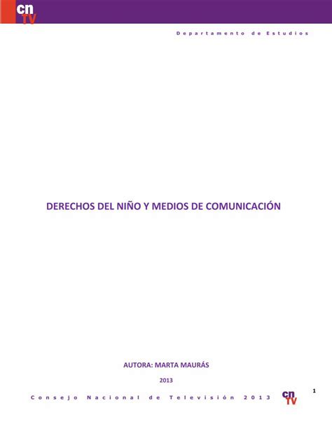 Pdf Derechos Del Ni O Y Medios De Comunicaci N Dokumen Tips