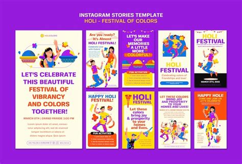 Plantilla De Historias De Instagram De Celebraci N Del Festival Holi