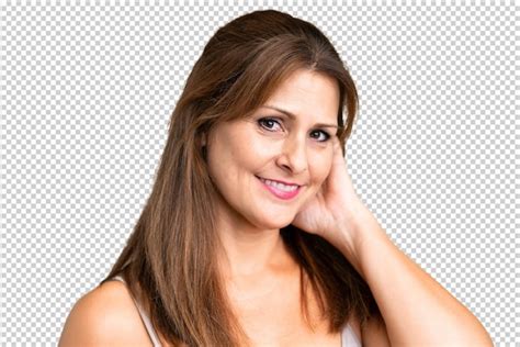 Premium Psd Middle Age Woman Over Isolated Background Portrait