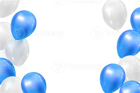 Confetti And luxury blue Balloon Birthday Celebration border 11236435 PNG