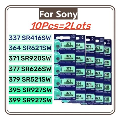 10pcs For Sony 337 SR416SW 364 SR621SW 371 SR920SW 377 SR626SW 379