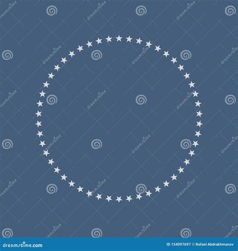 Stars In A Circle Round Frame Of Stars Simple Vector Illustration On