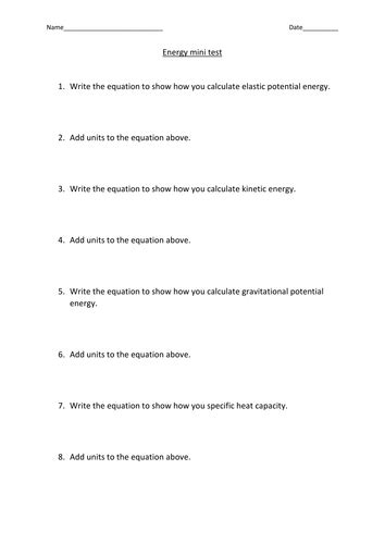 New Aqa Gcse Trilogyphysics Gpe Gravitational Potential Energy And Ke Kinetic Energy