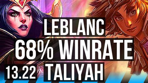 LEBLANC Vs TALIYAH MID 68 Winrate 9 2 3 Dominating EUW