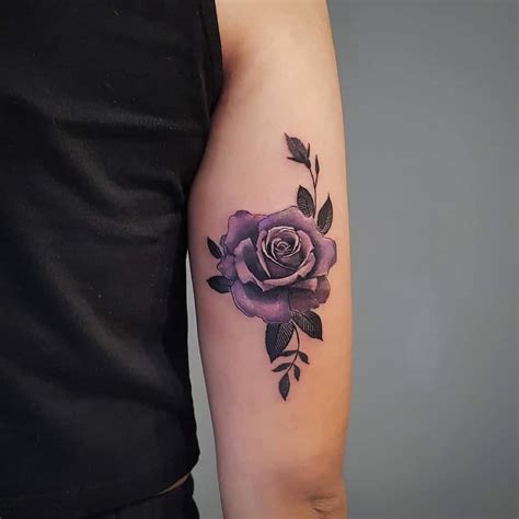 Purple Flower Design Tattoo