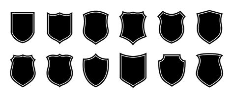 Premium Vector Police Badge Shape Vector Military Shield Silhouettes