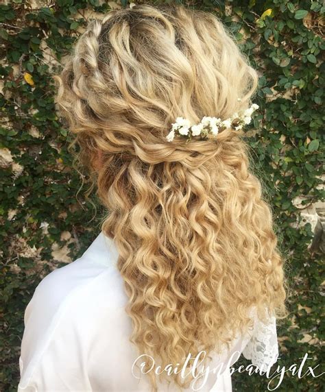 Curly Hairstyles Half Up Half Down For Wedding