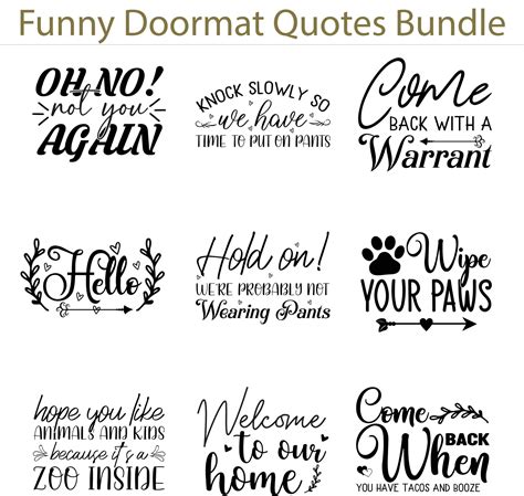 Funny Doormat Quotes Bundle 23177684 Vector Art at Vecteezy