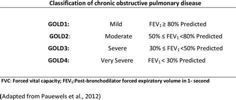 Classification Of Severity Of Airflow Limitation In Copd Download Table