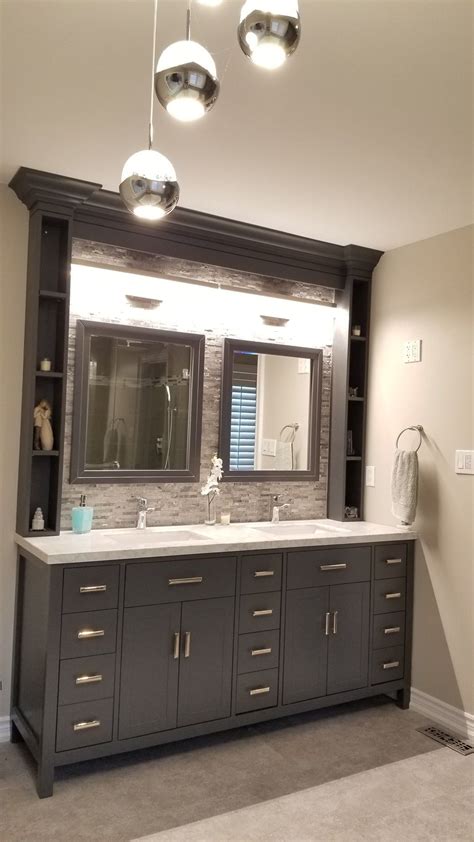 Pin on New Masterbath | Grey bathroom vanity, Grey bathrooms, Granite bathroom