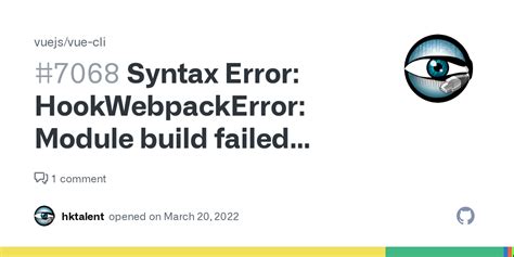 Syntax Error Hookwebpackerror Module Build Failed From Node