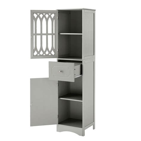 Tall Bathroom Cabinet W1 Drawer And 2 Doors Freestanding Narrow Storage Cabinet Ebay