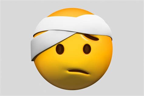 Emoji Face With Head Bandage 3D Model CGTrader