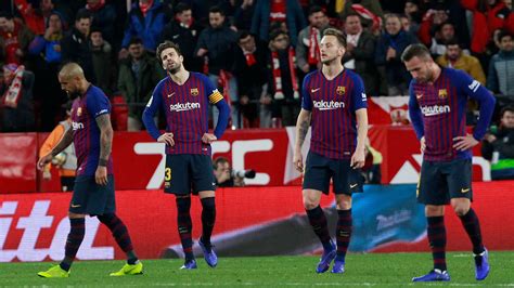 Sevilla Barcelona Messi Less Barca Beaten In Copa Del Rey Q F St Leg