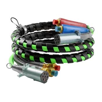 12ft 3 In 1 Abs Electrical Power Air Line Hose Kit Insulated Truck