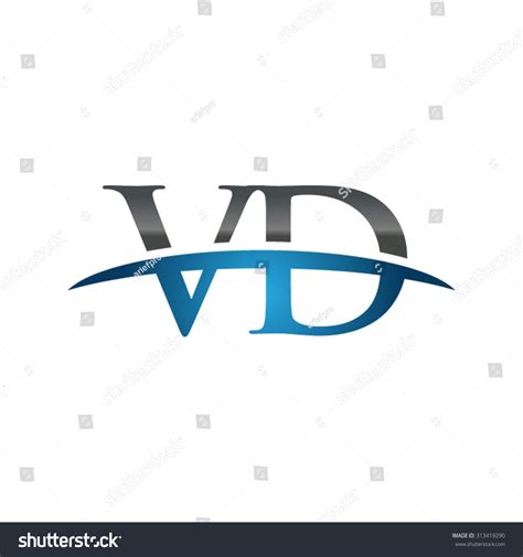 Vd Initial Company Blue Swoosh Logo Stock Vector (Royalty Free) 313419290