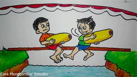 41+ Gambar Ilustrasi Kartun Lomba Panjat Pinang - Galeri Animasi