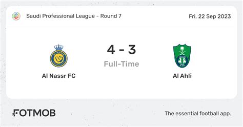 Al Nassr FC vs Al Ahli - live score, predicted lineups and H2H stats.