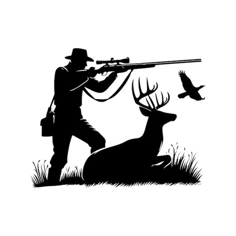 Vector De Chasse Illustration Vectorielle Des Silhouettes De Lhomme De