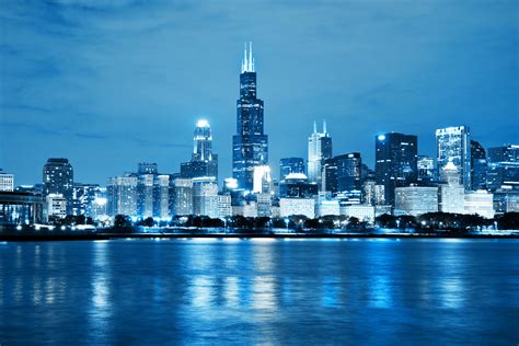 Ebern Designs Chicago Night Skyline On Canvas By Maksymowicz Print