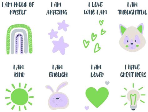 55 Powerful Mindful Affirmations For Kids Printable Cards