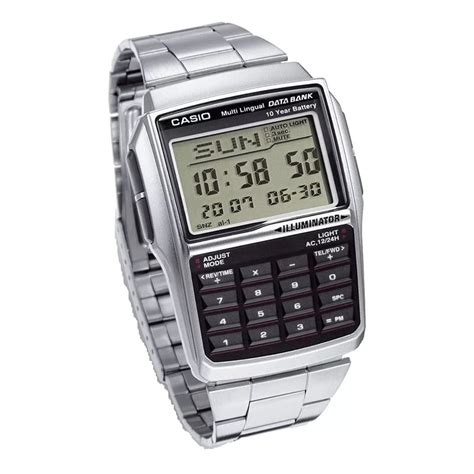 CASIO Reloj De Pulsera Calculadora DBC 32D 1A Plateado Hombre Digital