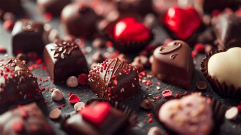 Premium Photo | A box of valentines chocolate sweets in different ...