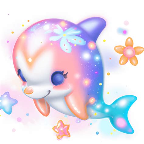 Cute Baby Dolphin Drawing