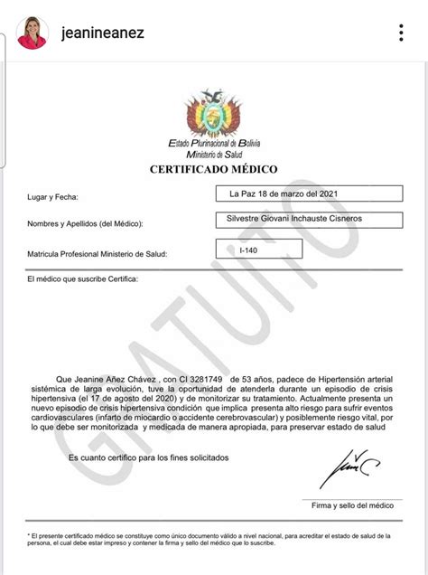 Certificado Medico Bolivia Hot Sex Picture