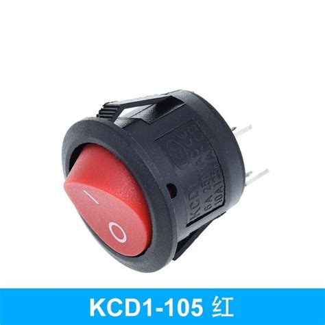 TZT 10Pcs Red Black White 20MM ON OFF Round Rocker Toggle Switch 6A