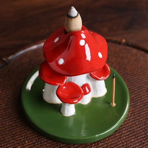 Comptine Ceramic Mushroom Backflow Incense Burner Creative Etsy