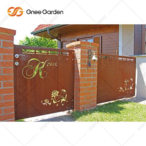 Laser Cut Corten Steel Garden Gate Door Gnee Garden