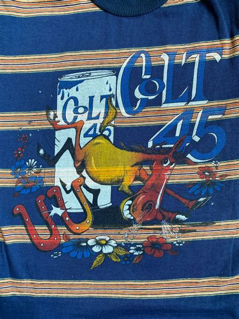 Vintage Colt 45 Beer Shirt 1970s Donkey Horseshoe Made In Usa Etsy