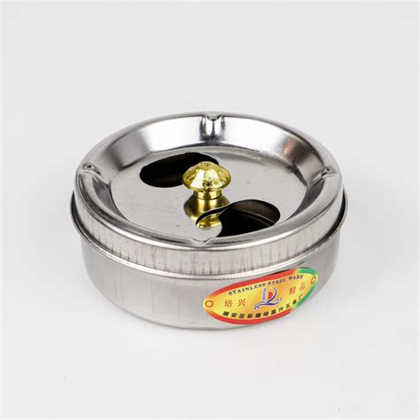 PEIXING Asbak Rokok Portable Rotation Enclosed Stainless Steel JL032