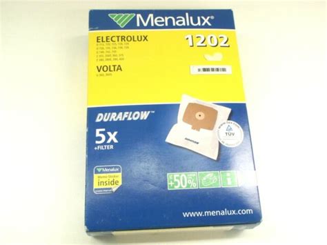 Menalux 1202 Vacuum Cleaner Bags Electrolux Volta Duraflow 5x Filter