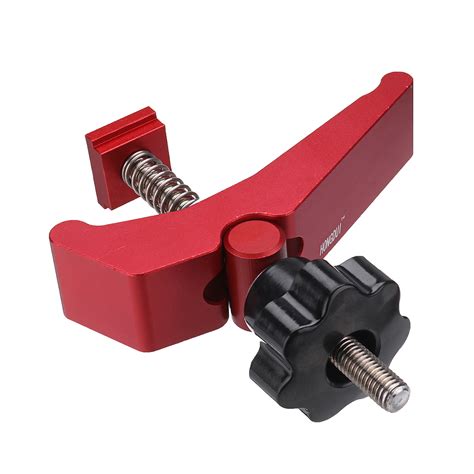 HONGDUI 2 Pcs Red Quick Acting Hold Down Clamp Aluminum Alloy T Slot T