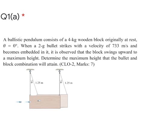 Solved Q A A Ballistic Pendulum Consists Of A Kg Chegg