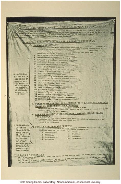 Eugenical Classification Of The Human Stock CSHL DNA Learning Center