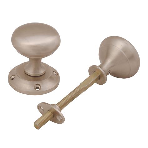 Satin Nickel Effect Internal Round Latch Door Knob 1 Set Departments Diy At Bandq