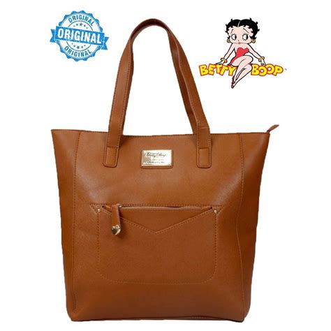 Bolsa Tote Bag Original Semax Betty Boop Grande Caramelo Marrom