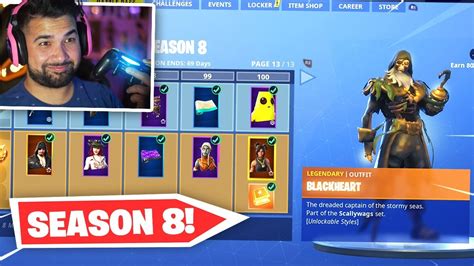 New Fortnite Season Battle Pass Unlocked Tier Rewards Youtube