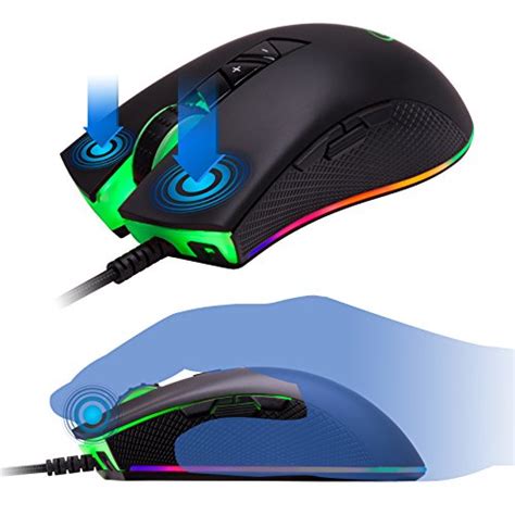 ROSEWILL RGB Gaming Mouse, LED Lighting, Wired USB, Gaming Mice for Computer/PC/Laptop/Mac Book ...