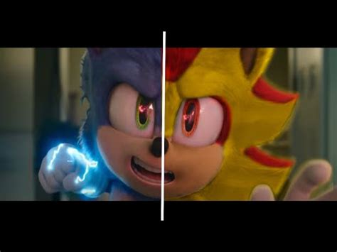 Sonic Movie Old Design Vs New Design Sonic Vs Super Shadow Youtube