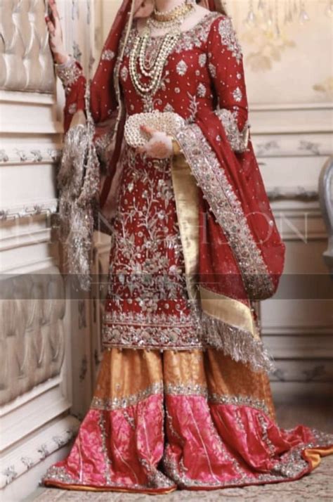 Baraat Bride Wearing Rana Noman Pakistani Bridal Couture Bridal