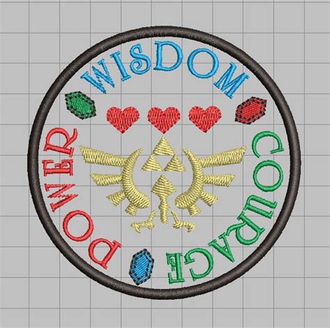 Zelda Machine Embroidery Design Hyrule Patch 4x4 Etsy