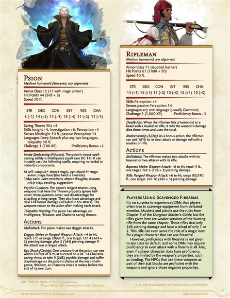 Psion Cr Rifleman Cr Npcs Dungeons And Dragons Dnd Stats