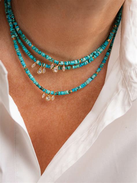 Collier Ras De Cou Turquoise POMPADOUR Luj Paris